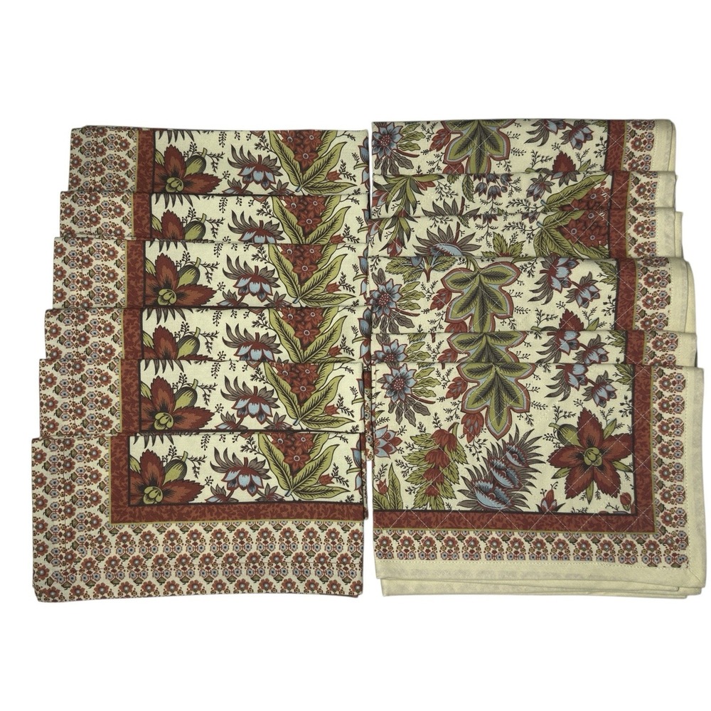 Williams Sonoma Table Linen Set Placemat Napkin Jacobean Floral Indienne Exotic